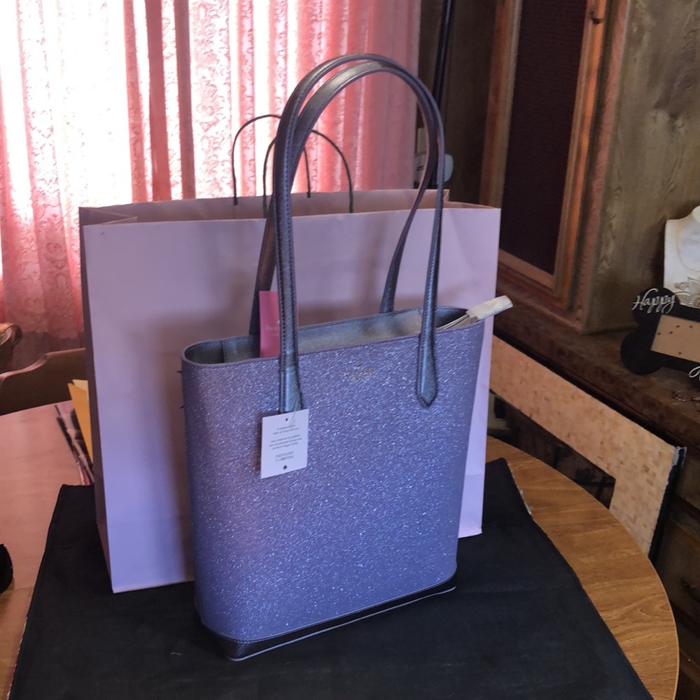 🎊🎉HOST PICK🎉🎊 NWT Stunning Glittery Kate Spade ♠️ Lilac Frost Purse 👛 - Picture 12 of 17